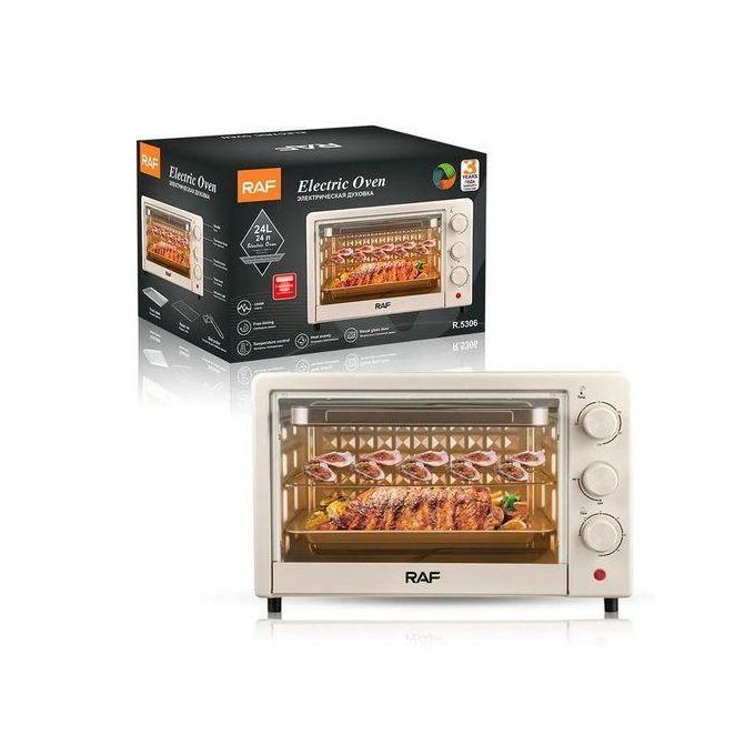 Cuptor Electric Compact RAF R.5306W, 18L, 1100W, Control Temperatură, Alb