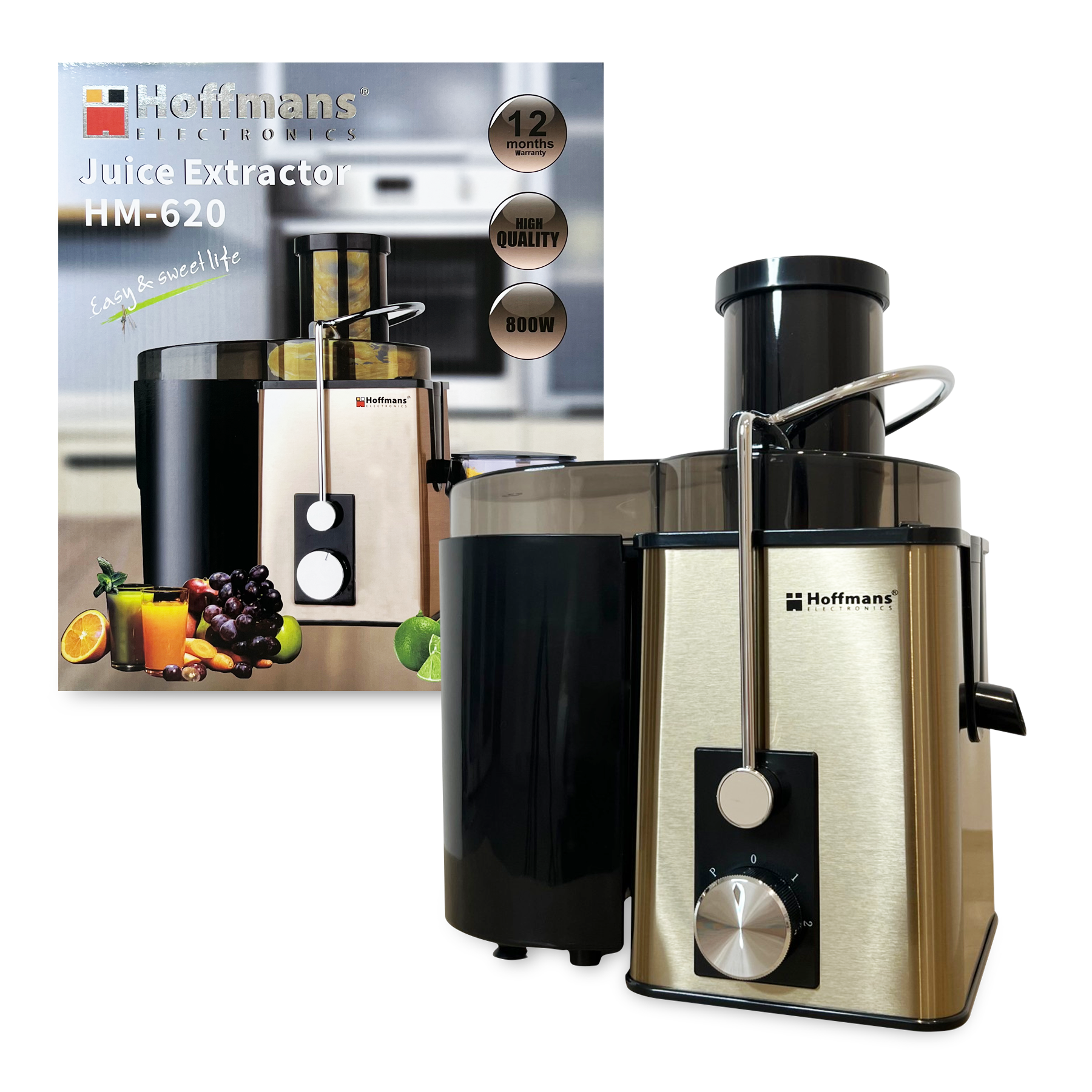 Storcator de Fructe Hoffmans HM-620, Capacitate 600ml, 800w