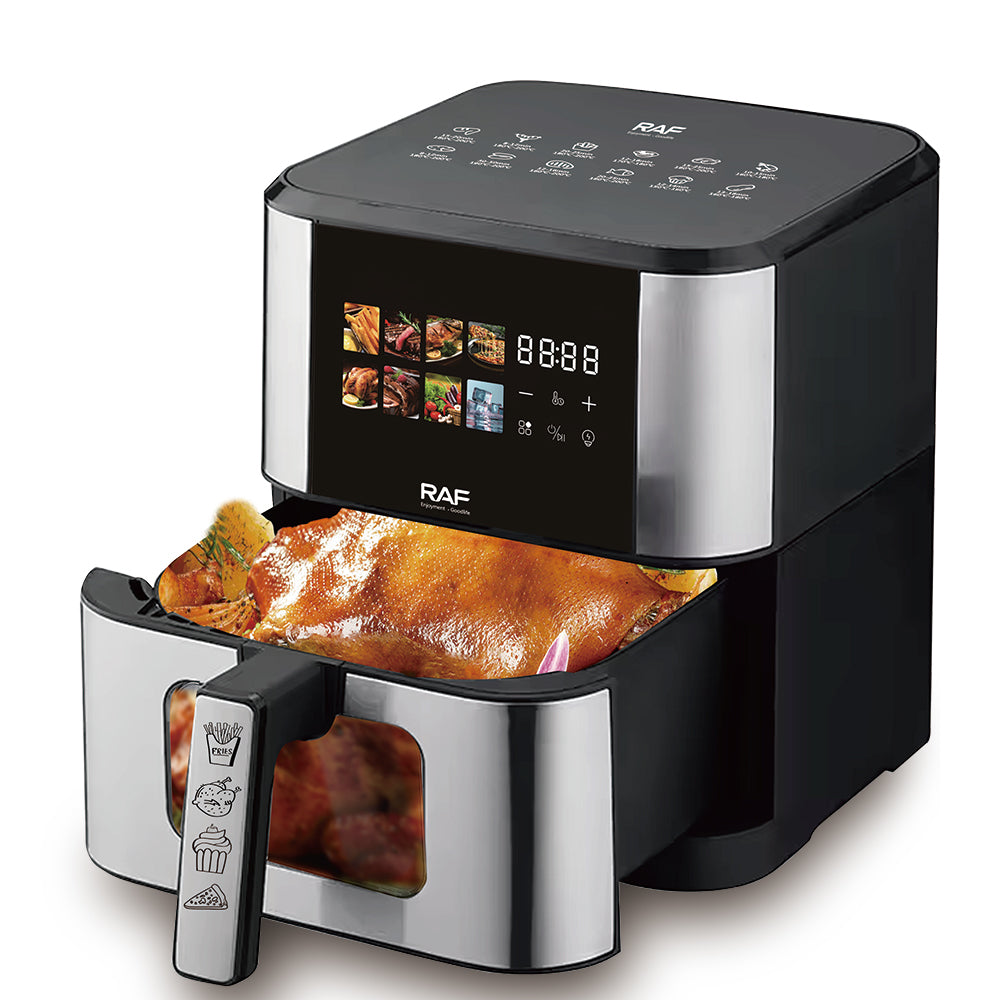 Friteuză Air Fryer Digitală Profesională RAF R.50005, 8L, 1800W, Inox