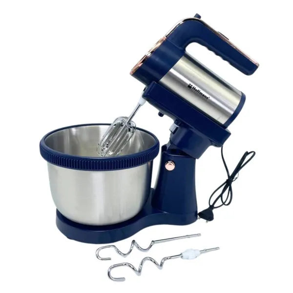 Mixer electric de masa si mana, Hoffmans HM-6631, 1600W, bol de 4.5L, 6 viteze, albastru-argintiu