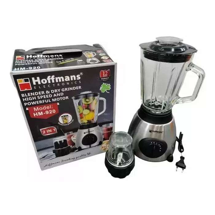 Blender Profesional Hoffmans HM-920 – 1.5L, Putere Mare, Multifuncțional, Zdrobire Gheață, Lame Inox Japoneze