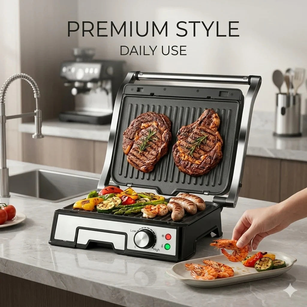 Aparat De Gatit Electric RAF 2687 – Grill 180°, Placi Detasabile, Panini Press, 2000W