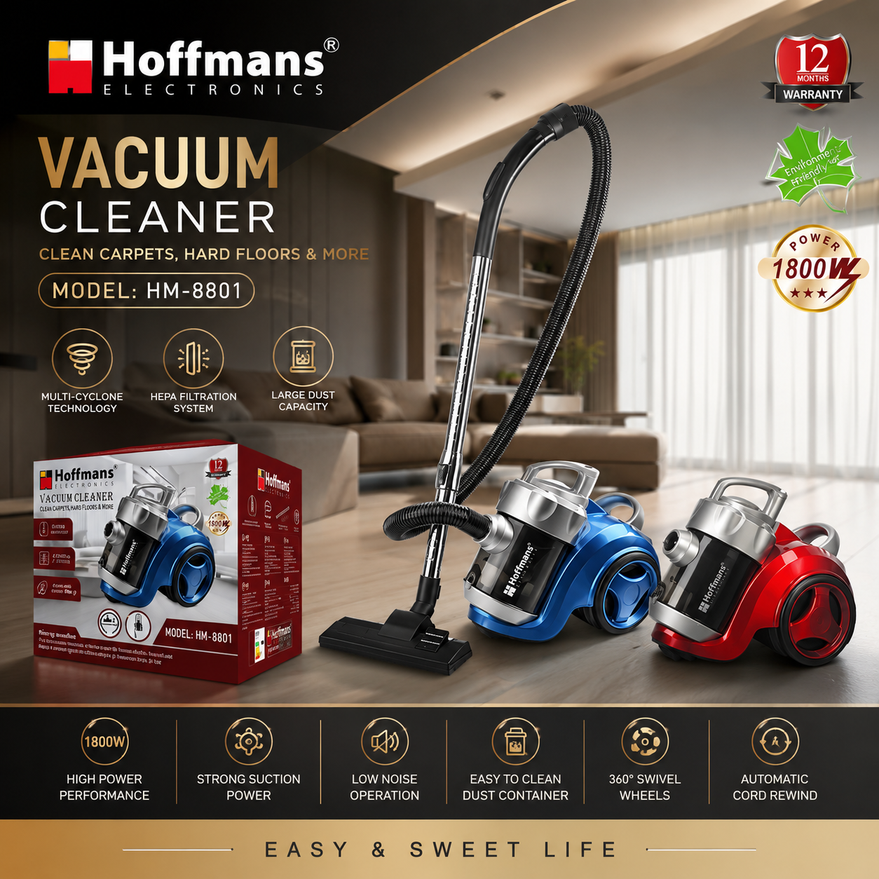 Aspirator Hoffmans HM-8801 – 1800W