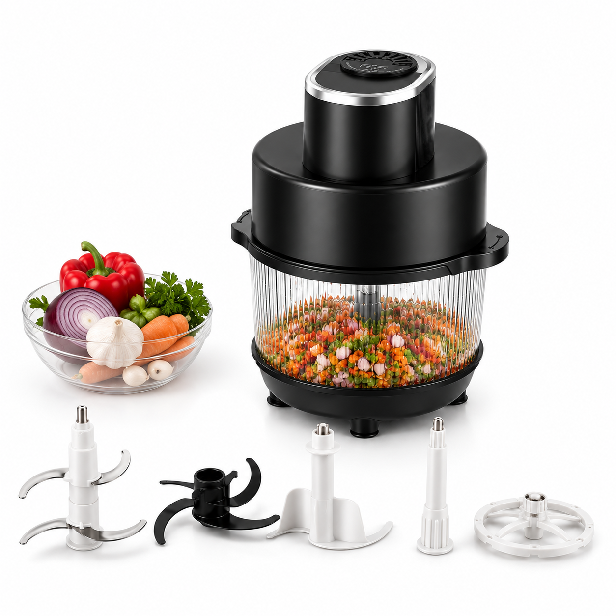 Hoffmans HM-8886 – Tocător Multifuncțional 4 în 1, 1800W, Vas 5.8L