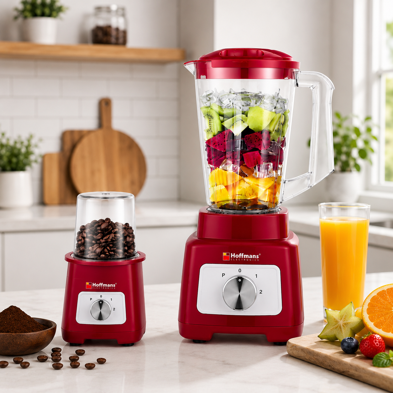 Blender 2 în 1 Hoffmans HM-2102 – 1.75L + Râșniță, 600W