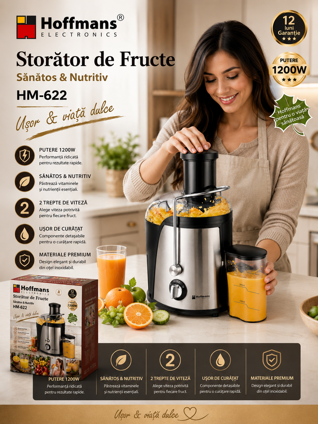 Storcator de fructe Hoffmans HM-622