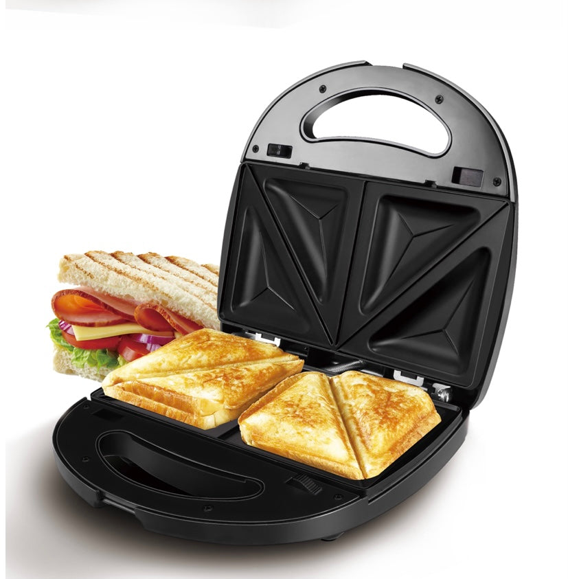 Sandwich Maker Electric HOFFMANS HM-3005, 1000W, Plăci Antiaderente, Design Compact
