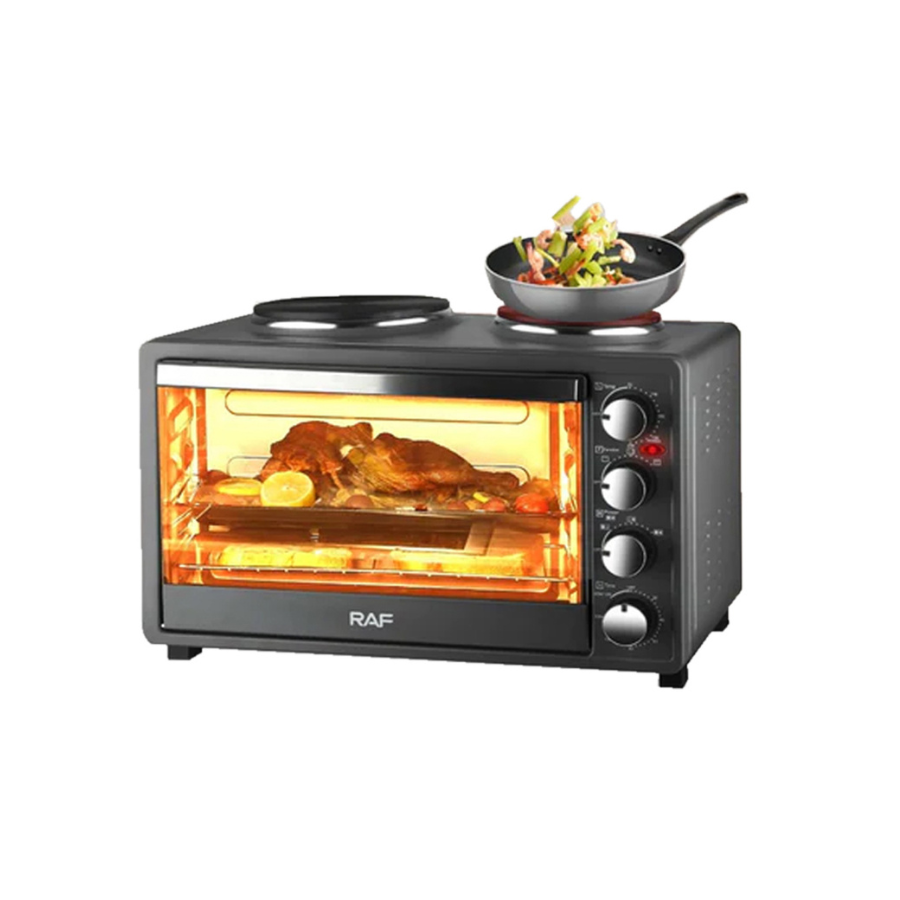 Cuptor Electric Multifuncțional RAF R5310, 30L, 2 Plite, Convecție, Rotisor, Negru